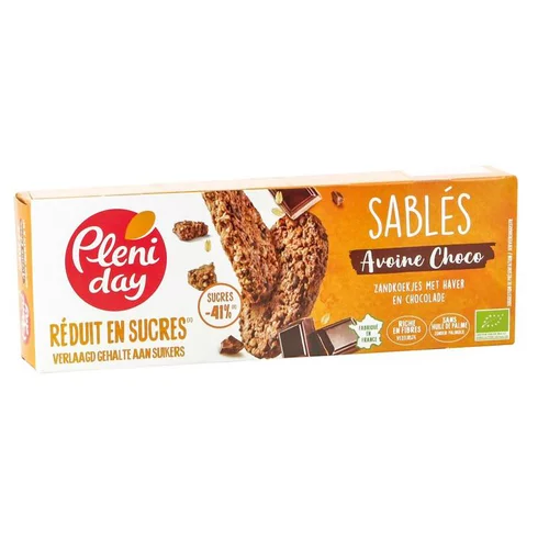 Jardin pour tous:Biscuits sablés avoine choco bio réduit en sucres - 105 g