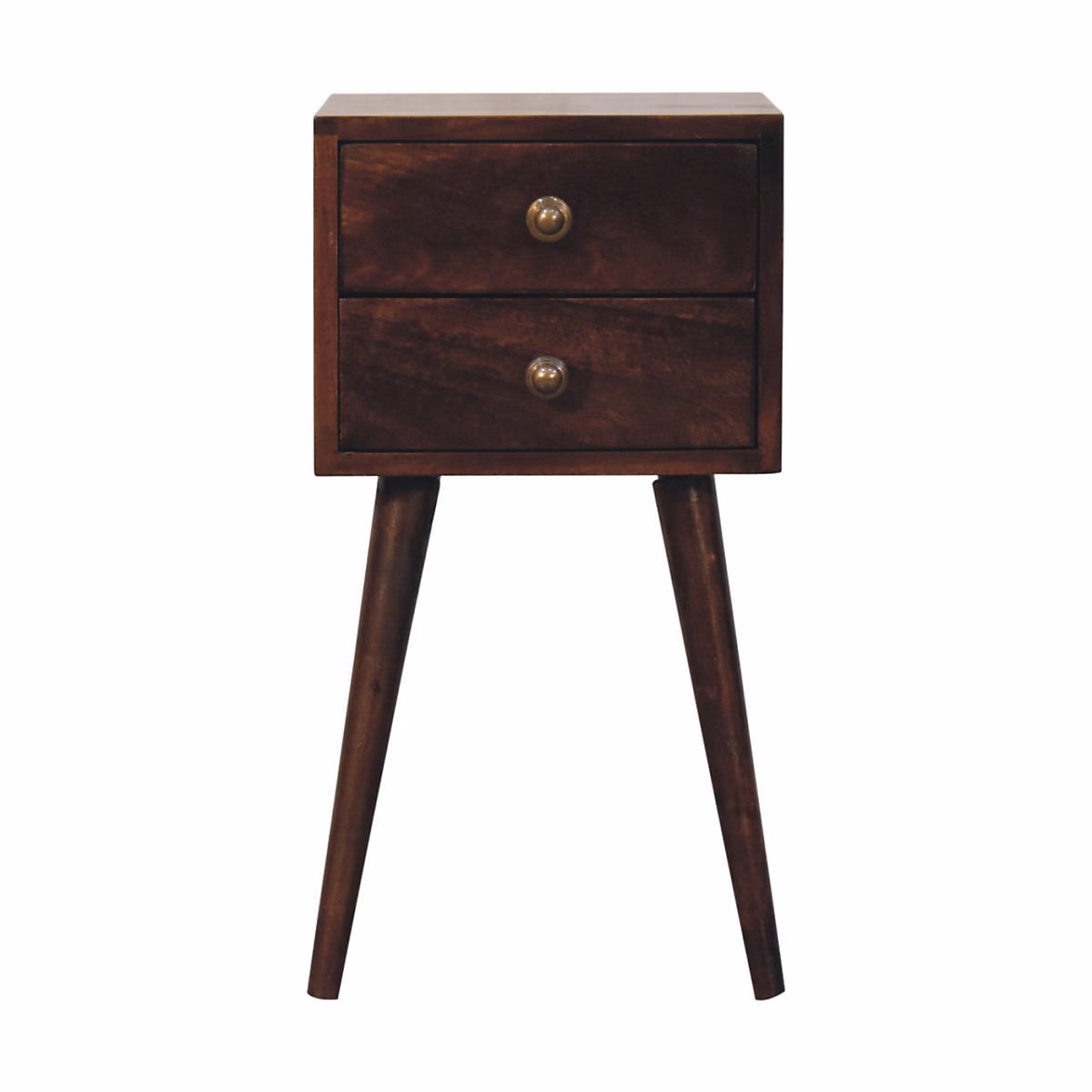Artisan Furniture table de chevet en bois massif California Walnut – 2 tiroirs, brun foncé