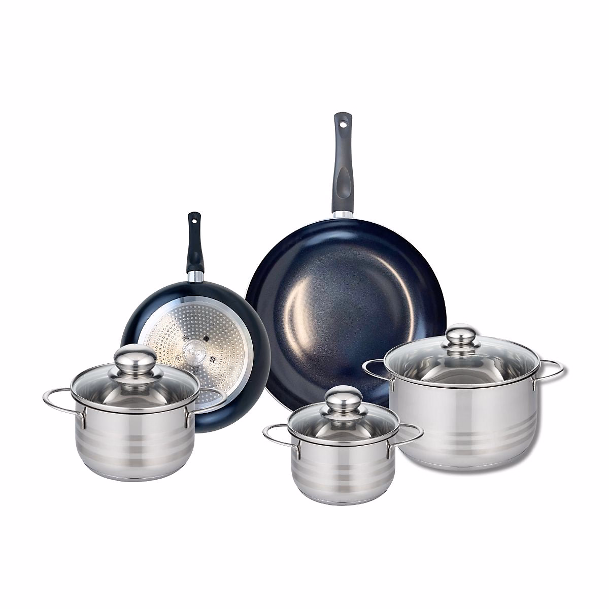 Ensemble de 2 Poêles de cuisson 20 et 28 cm et 3 faitouts 14 – 16 et 20 cm Elo Prima Brillant