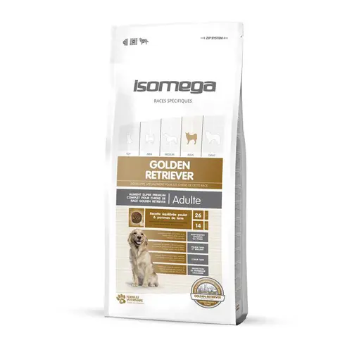 Jardin malin:Croquette pour chien adulte Golden Retriever au poulet Isomega - 12 kg