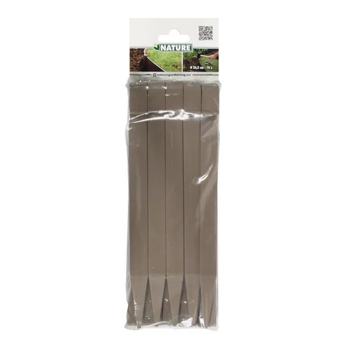 Durable au jardin：Ancres bordure de jardin x10 PP recyclé Taupe 1,9x1,8x26,7 cm