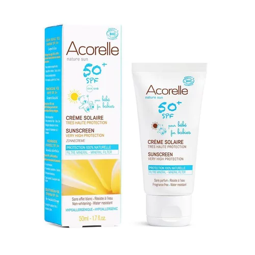 Adapté à l’extérieur:Crème solaire bébé SPF 50+ 100 % naturel