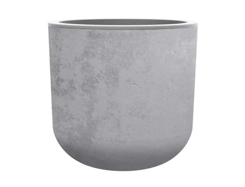 Univers jardin：Pot en polypropylène coloris gris béton Eda Basalt Up - Ø 38,5 x H 36,8 cm