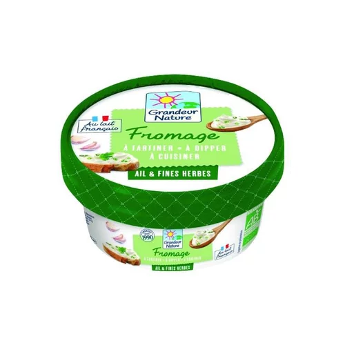 Idéal pour votre jardin：Fromage à la crème ail et fines herbes Grandeur Nature - 150 g
