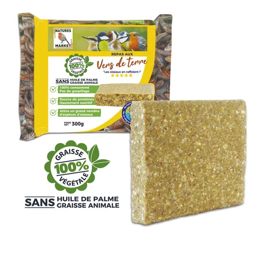 Tout pour le jardin:Repas aux vers pour oiseaux de la nature Natures Market – 300 g