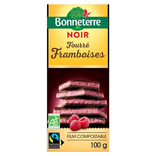 Pour tous vos projets jardin：Chocolat noir fourre framboises 100 g