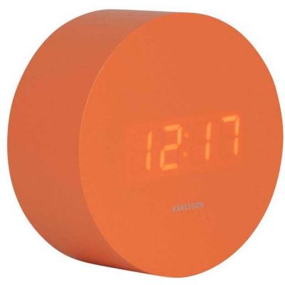 Réveil rond LED en MDF Spry (Orange)