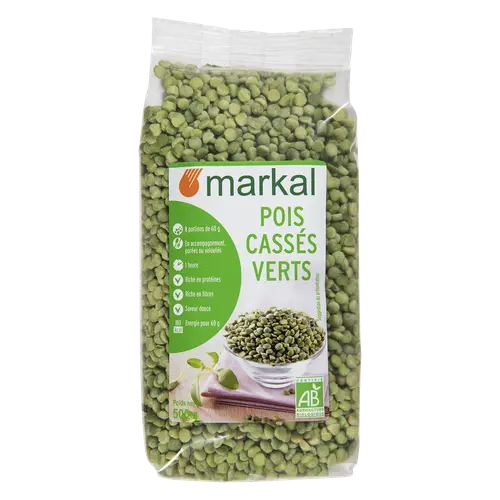 Sélection au jardin:Pois cassés verts bio en sachet de 500 g