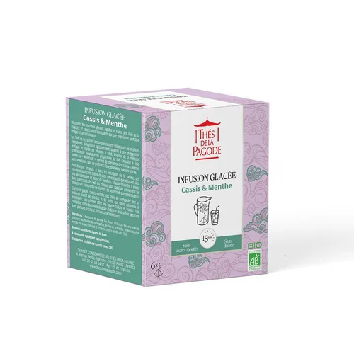 Pour mieux vivre dehors:Infusion glacée cassis menthe bio Thés de la pagode - 6 infusettes