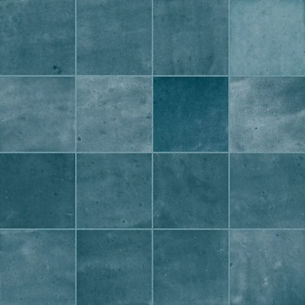 Carrelage effet Zellige Bleu Océan 10 – 7 × 10,7 × 0,85 cm Samorel, Mur intérieur (vendu par carton de 0,5 m²), RO'MA CARRELAGE