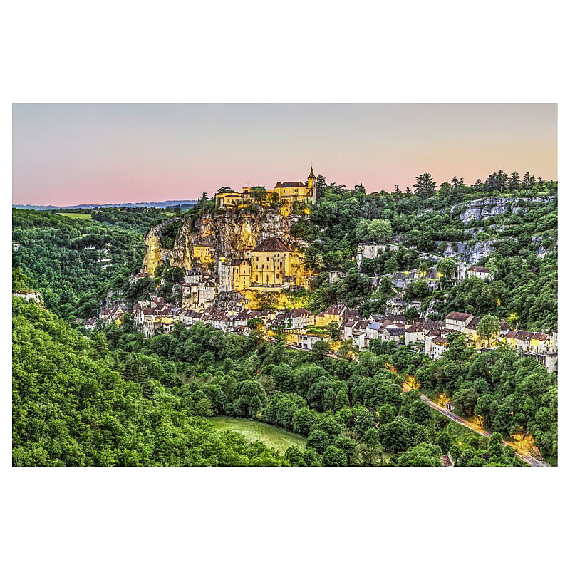 Brise vue imprimé ROCAMADOUR – H.2 x L.3 m, 100% occultant, Made in France par Scenolia + kit de fixation offert