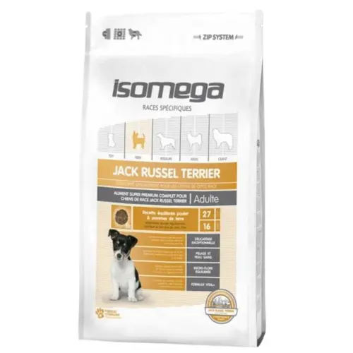 Extérieur confort：Croquette pour chien adulte Jack Russel Terrier au poulet Isomega - 1,5 kg