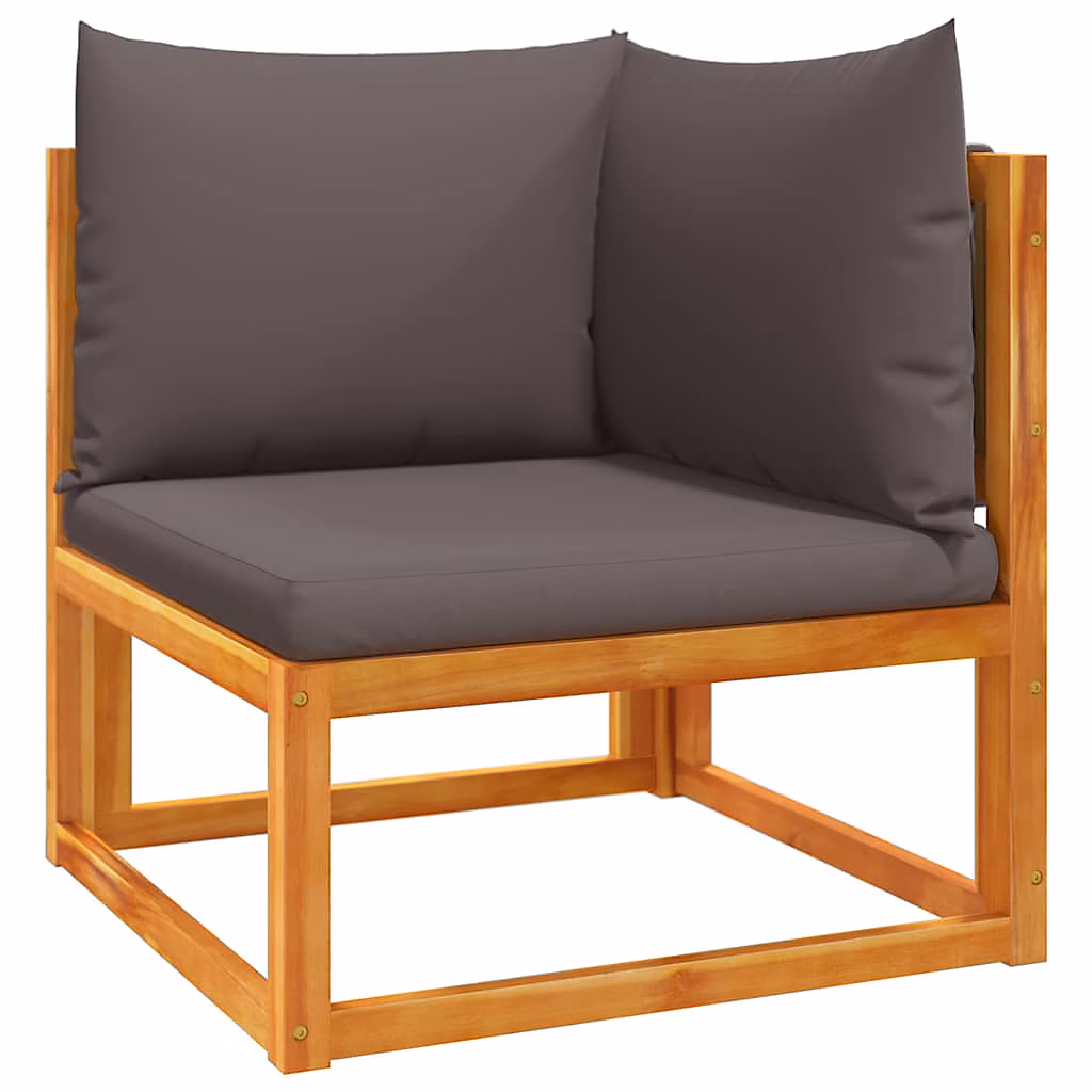 Salon et mobilier de jardin – Canapé d'angle de jardin avec coussins en bois d'acacia et corde vidaXL