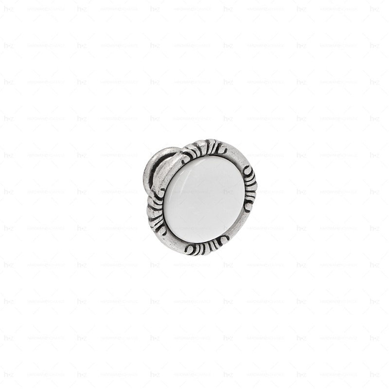 Boutons pour meubles en zamac et Porcelaine Diamètre 38 Vieil argent brillant – Réf. ASQEIKDOY9873829051