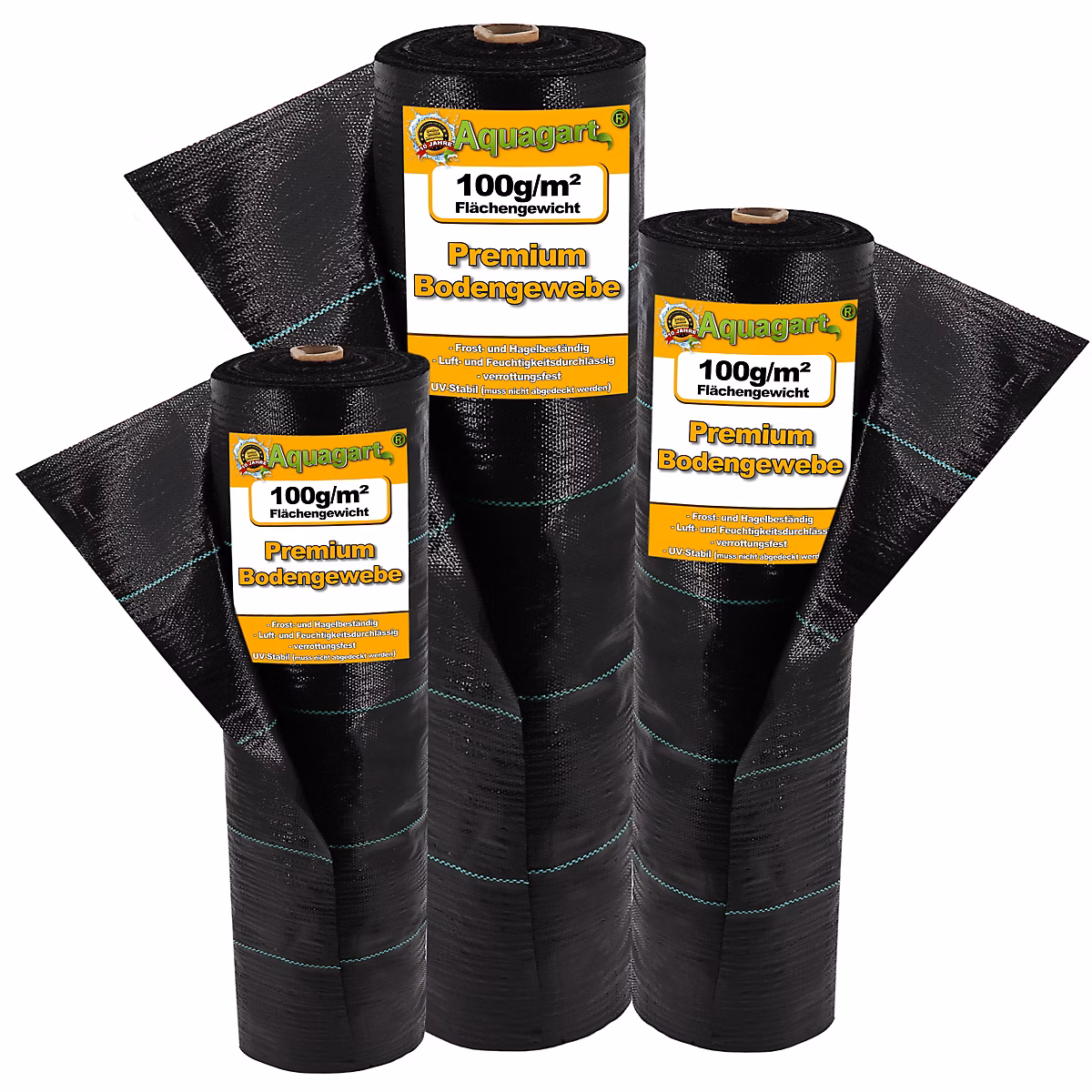24 m² tissu de sol – bâche anti | mauvaises 100 g | 2 m | noir Aquagart