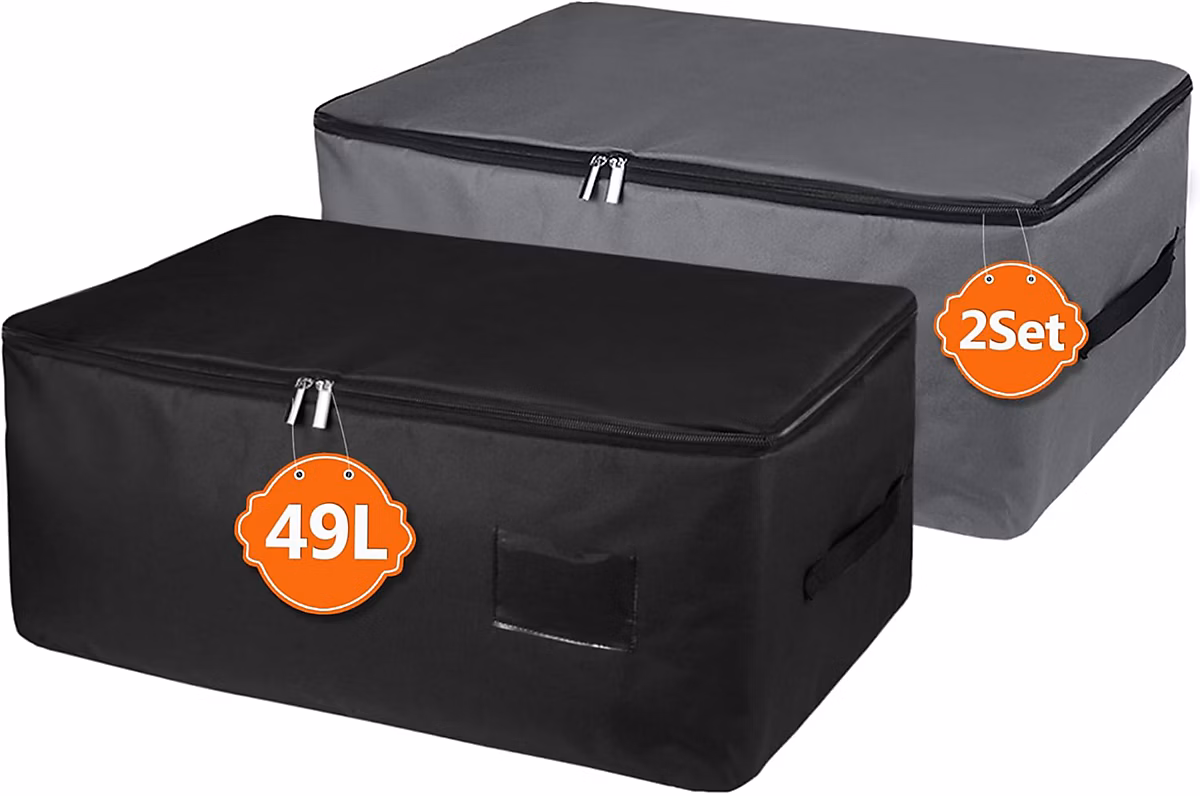 2 Sac de rangement pliable gris foncé et noir 49 L – Réf. GPQXLTPTH3937659795