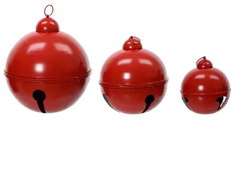 Pour votre extérieur:Cloche en métal thermolaqué rouge XXXL - Ø 52 x H 57 cm