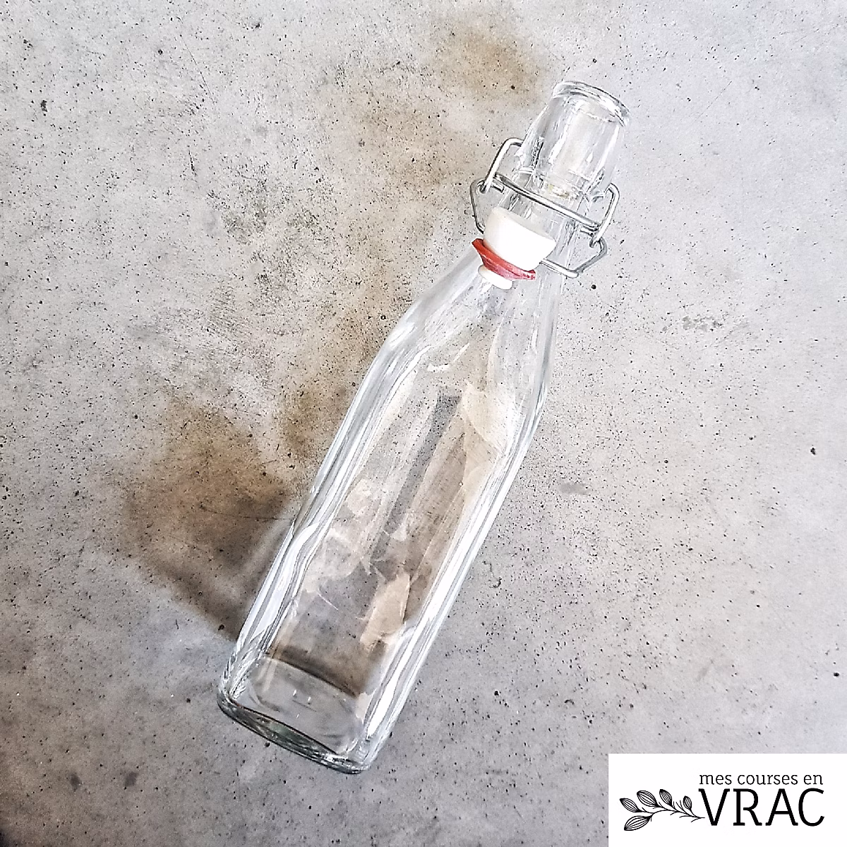 Bouteille en verre transparent – Bouchon Swing