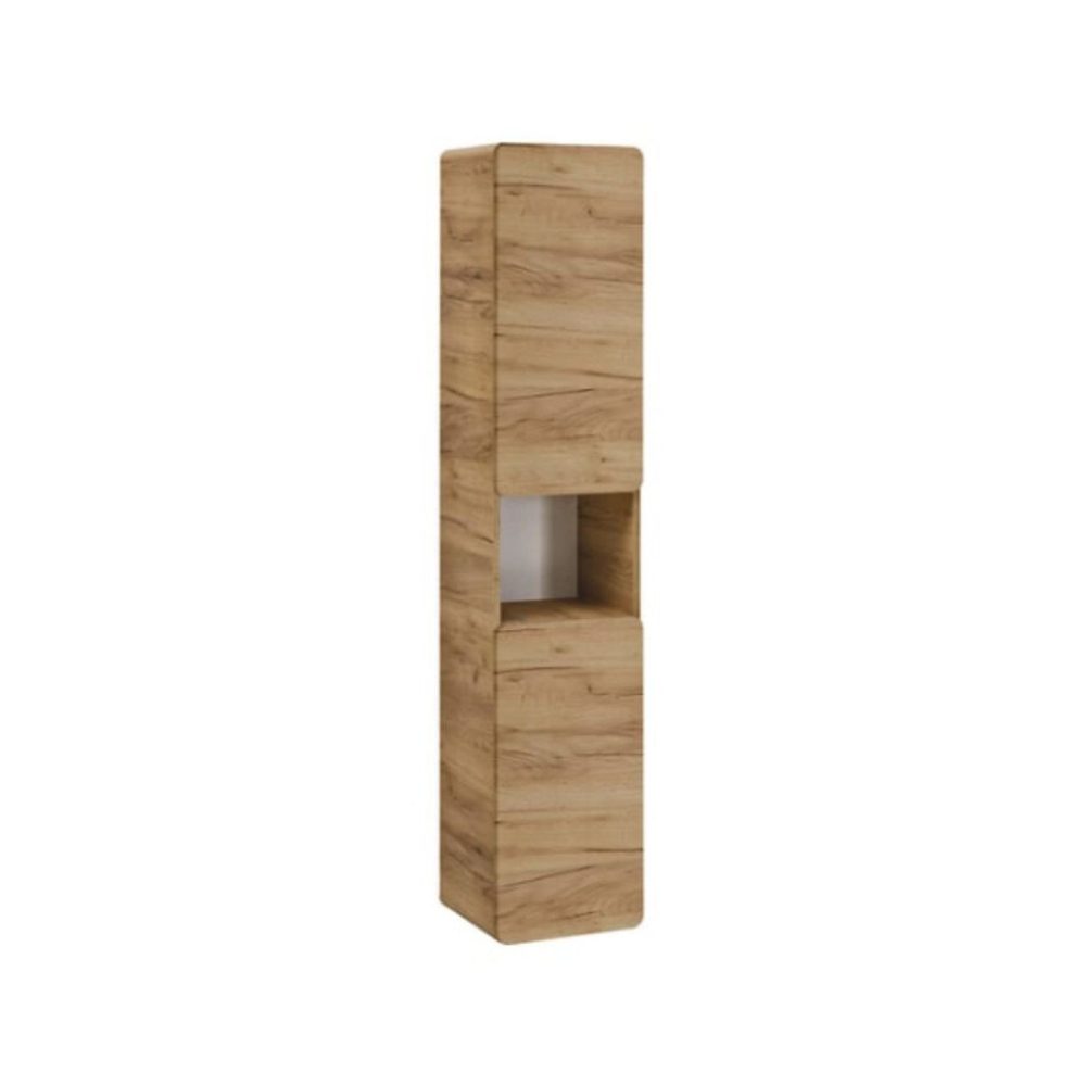 Meuble de salle de bains – Colonne de salle de bain suspendue ERBANO 2 portes H170 cm Coloris chene clair