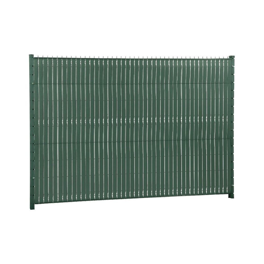 Jardiline Lanière occultante ecovizio à tresser 48 mm - 100% recyclée pour panneau grillagé soudé + 100 clips - vert forêt - jardiline