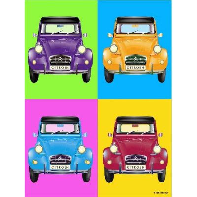Plaque décorative en métal en relief 40 x 30 cm (Citroën 2CV Wahrol)
