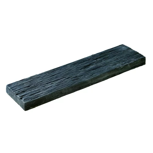 Jardin malin：Bordure plate en béton coulé ton ardoise aspect schiste Hairie Grandon - 54 x 15 x 4 cm