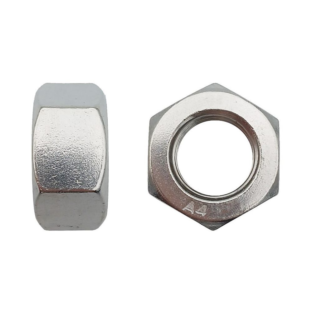 100 Ecrous Hexagonaux Bas M10 mm – DIN 439, Inox A4, D, Work