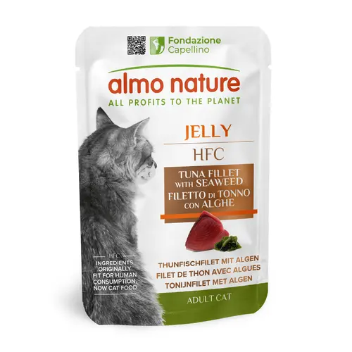 Jardin au quotidien：Pâtée pour chat HFC Jelly au filet de thon et algues Almo Nature - 55 g