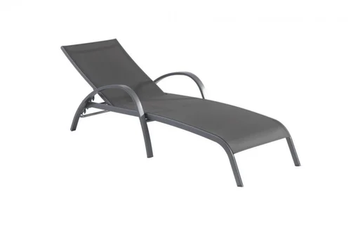 Espace vert malin：Bain de soleil aluminium empilable, gris mat/anthracite - CREADOR Tosca