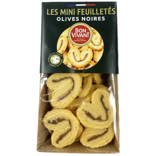Idée jardin：Biscuits apéritifs palmiers aux olives noires Bon Vivant - 80 g