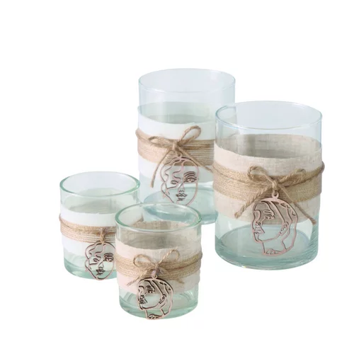 Pour un jardin à votre image:Photophore coloris beige Amaya - Ø 7 cm