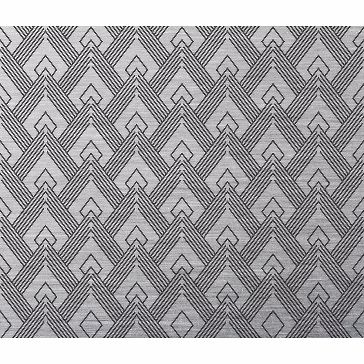 Crédence adhésive verticale art déco en aluminium Gris – L. 70 x l. 40 x H. 0.3 cm, ART DÉCO
