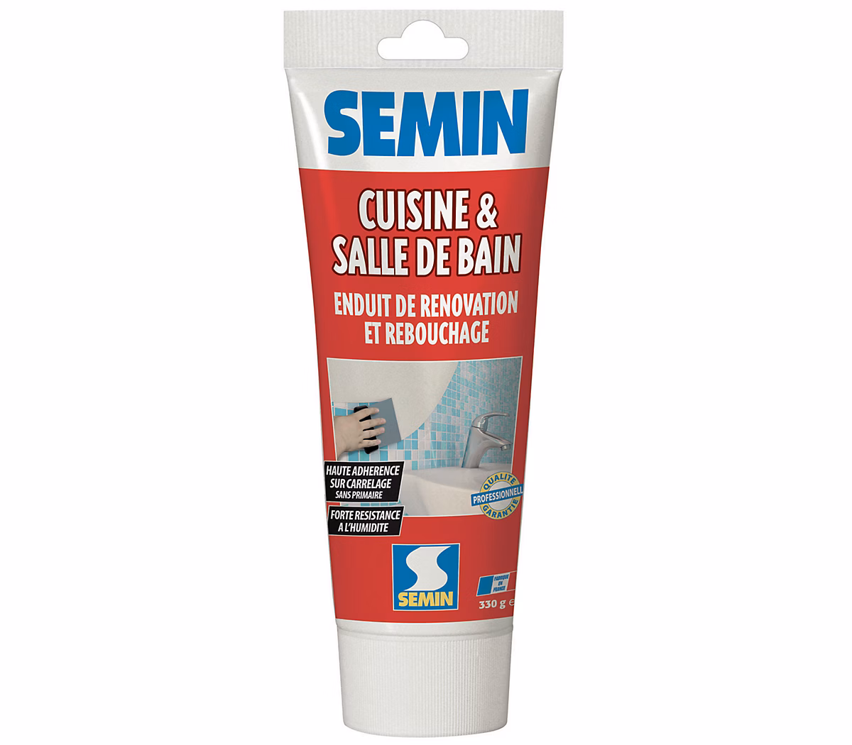 Enduit de Rebouchage Cuisine et Salle de Bains Semin – Tube de 330 g