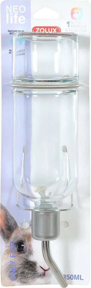 Une idée pratique pour l’extérieur：Biberon en verre pour lapins et cochons d’inde Zolux - 350 ml