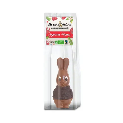 Pour mieux aménager votre jardin:Lapin tricot au chocolat au lait bio Saveurs et Nature - 70 g