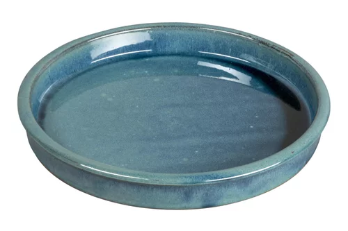 Nature jardin:Soucoupe en grès émaillé bleu turquoise Passion for Pottery Shanghaï - Ø 35 cm