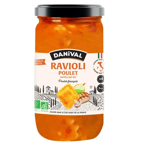 Extérieur durable:Raviolis au poulet d'origine française DANIVAL 670 g