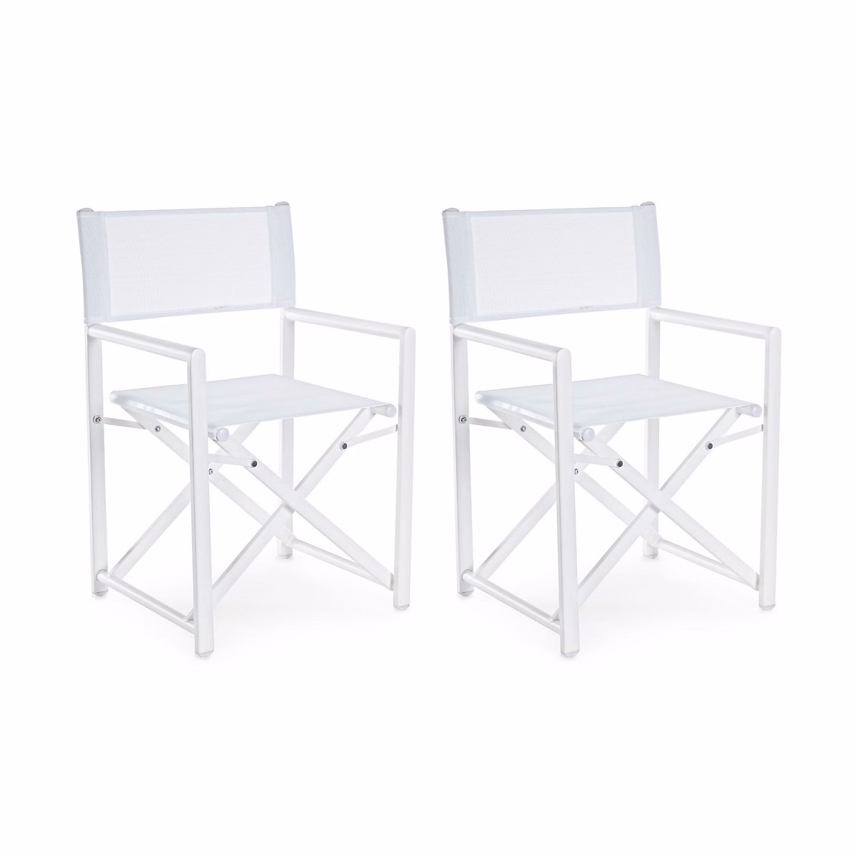 Chaises de metteur en scène pliables d'extérieur (lot de 2) Blanc – CABOURG