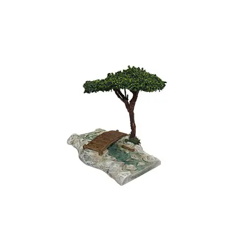 Pratique extérieur：Accessoire de crèche de Noël passerelle rivière Santons Escoffier - 18 x 13 x 15