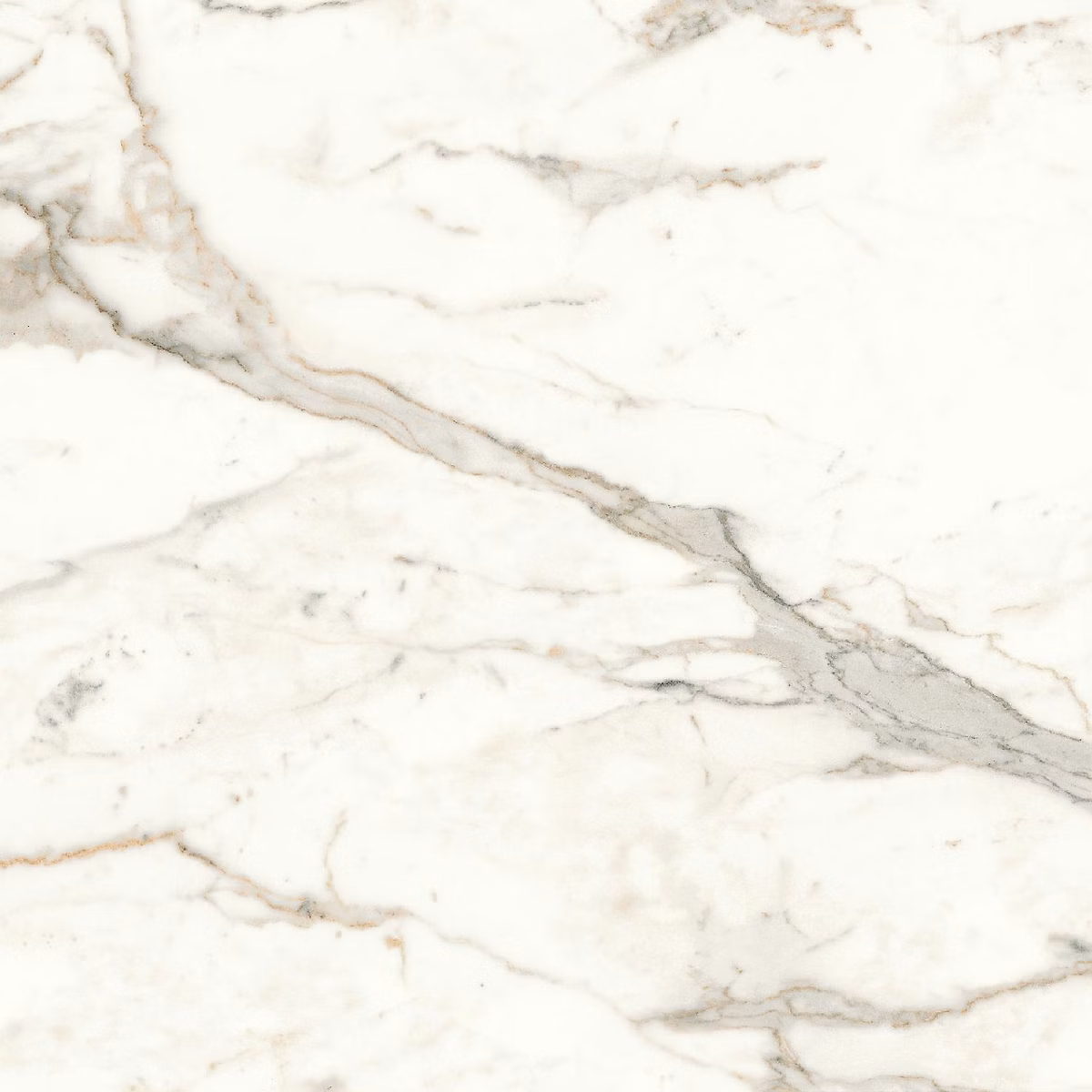 Carrelage effet Marbre Blanc Calacatta Prima 60 × 60 × 0 – 9 cm Silk Faventa, Sol et mur intérieur (vendu par carton de 1,08 m²), RO'M