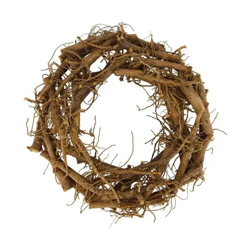 Pour valoriser votre jardin:Couronne en racine de bois et coton - 38 x 7 x 38 cm