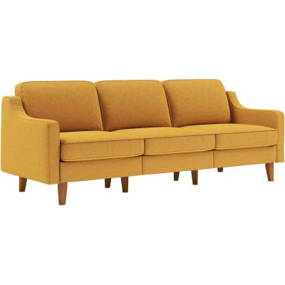 Canapé 3 places XL en tissu Robin (Jaune moutarde)