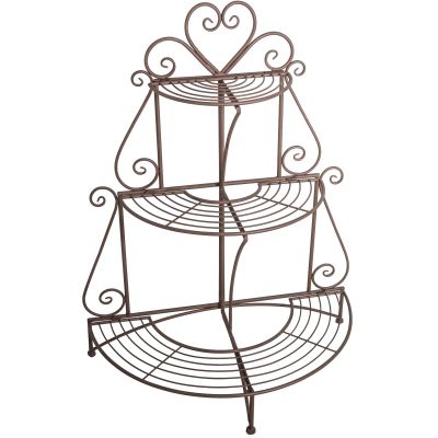 Support à plantes en fer 3 niveaux Arabesque