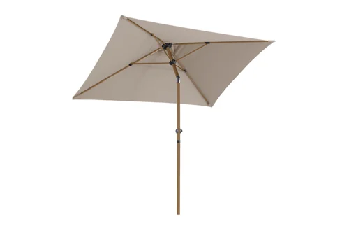Essentiel nature:Parasol droit rectangulaire en aluminium coloris taupe - 210 x 150 cm