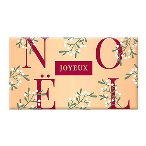 Solution pratique：Chocolat au lait bio fin d'année « Joyeux Noël floral » Art Grafik - 40 g