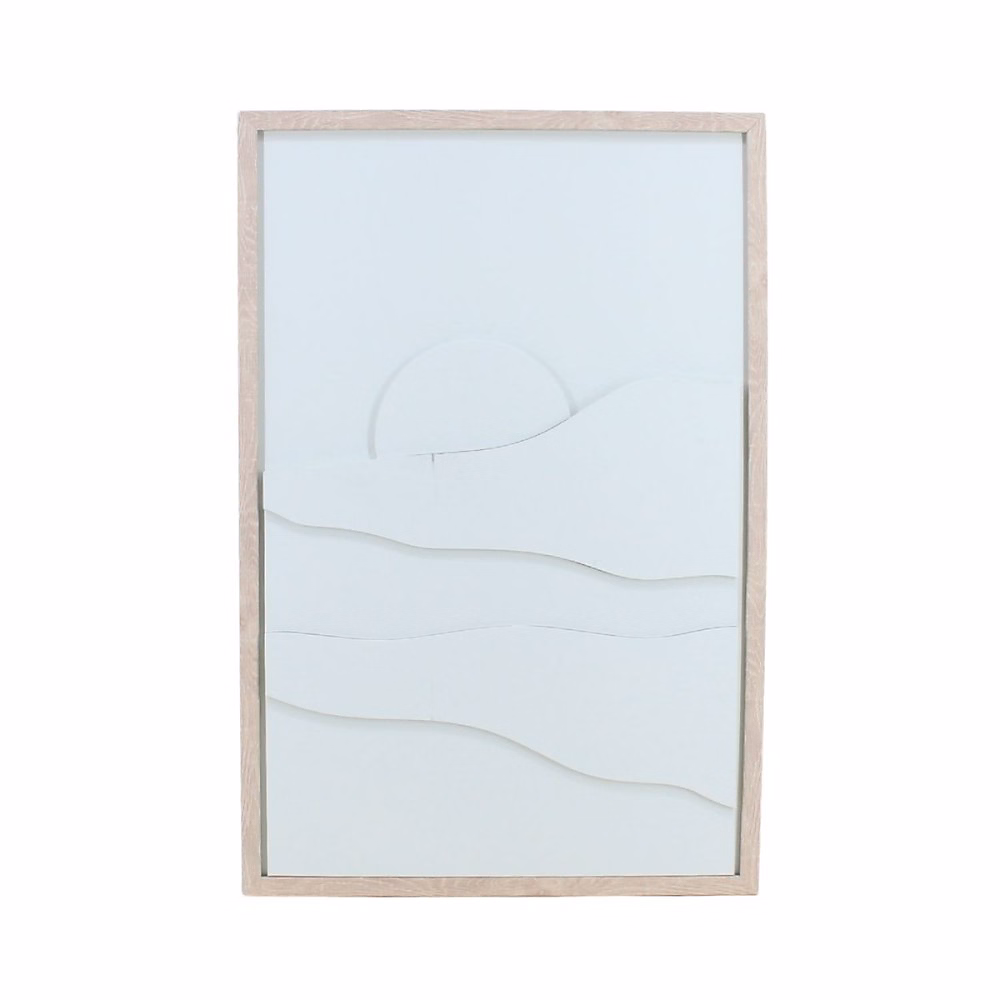 Cadre déco à reliefs en bois beige 40 × 60cm