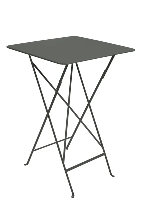 Une solution adaptée à l’extérieur：Mange debout Bistro coloris vert en acier Fermob - 71 x 71 x 105 cm