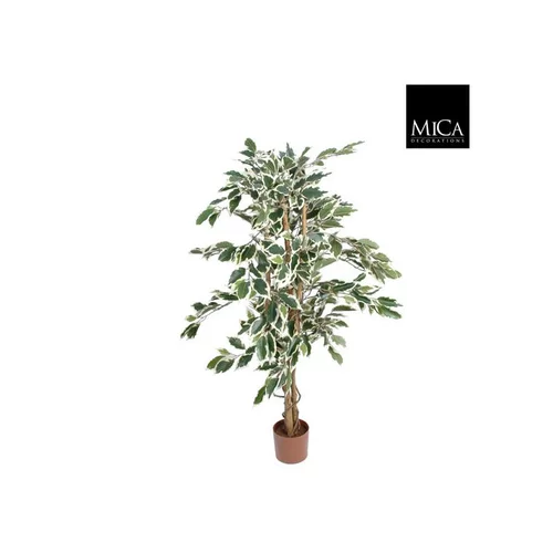 Côté jardin:Ficus Hawaii vert panaché plante artificielle en pot H 110 x Ø 65 cm