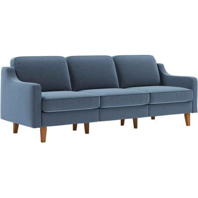 Canapé 3 places XL en tissu Robin (Bleu)