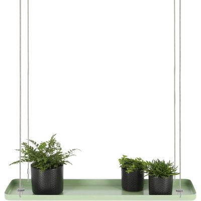 Support à plantes rectangulaire à suspendre vert (Longueur de 58 cm)